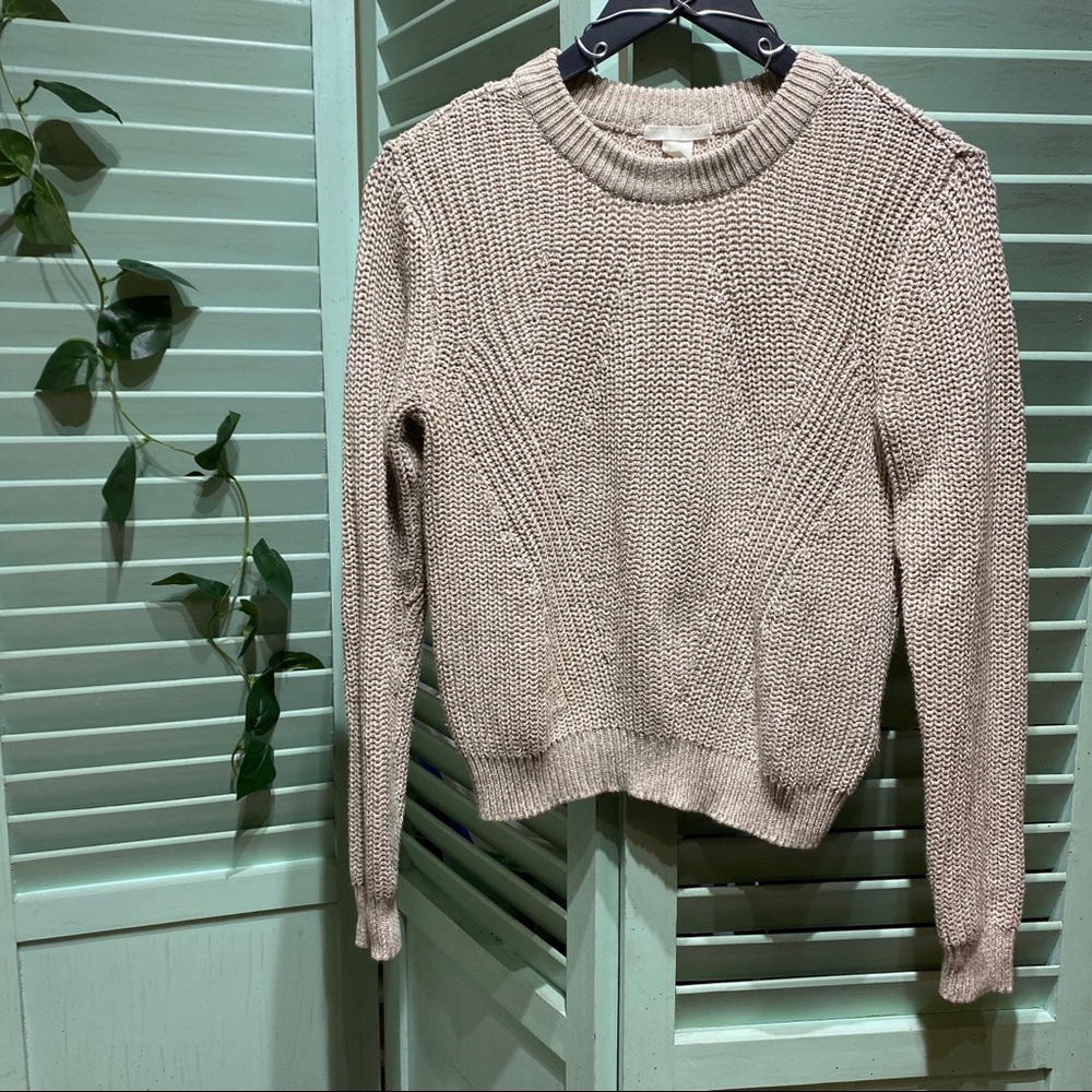 H&M Basic Beige Knit Sweater | Size XS